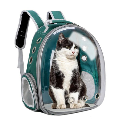 Portable Transparent Cat Backpack Carrier – Breathable Bubble Pet Travel Bag for Cats & Small Pets